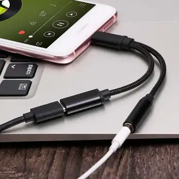 Tips C līdz 3,5 mm Audio Maksas Adapteris 2 In 1 USB C Austiņu Sadalītājs AUX Audio Kabelis Xiaomi 6 8 Samaisa 2s Huawei Mate10 P20 pro