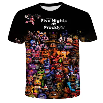 Toddler Freddie 4-14Years Bērnu T krekls Piecas Naktis 3D Iespiests T-krekli zēniem, meitenēm modes īsām piedurknēm FNAF Bērnu Dzimšanas dienas Dāvana