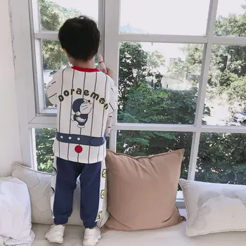 Tonytaobaby Rudens Jauna Meitene, Zēns, Bērnu Apģērbu Karikatūra Drukāšanas Uzvalks Kokvilnas T-krekls Bikses