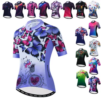 Top Violeta Riteņbraukšana Jersey Sieviešu Velo Velo Apģērbs Maillot Ciclismo Elpojošs MTB Velosipēds Jersey Komandas Sporta Velo Krekls