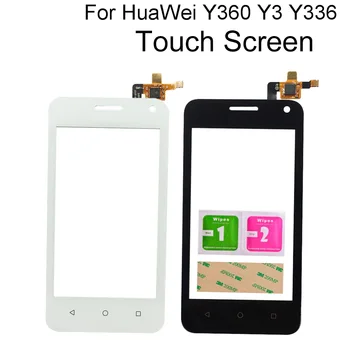 Touch Ekrāns Huawei Ascend Y360 Y336 Y3 Y336-U02 Digitizer Touch Panelis Priekšējā Stikla Objektīvu Sensora Remonta Instrumentu, 3M Līmes