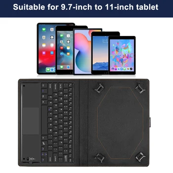 Touch Pad Klaviatūras Lietā par iPad 10.2 Samsung TAB S6 Lite Huawei Matepad 10.4 Stāvēt Ādas Vispārējo Pamatbrīvību par 9.7 - 11