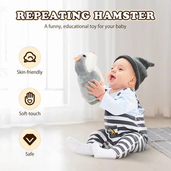 TOYANDONA 2gab Talking Hamster Interaktīvās Plīša Atkārtot to, Ko Jūs sakāt, Izglītības un Runas Terapijas Rotaļlietas