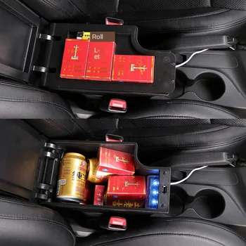 Toyota Hilux Elkoņbalsti kārbas Pārbūves daļas, Auto Interjera Elkoņbalsti Uzglabāšanas kastes Turētājs pelnu trauku piederumi USB LED