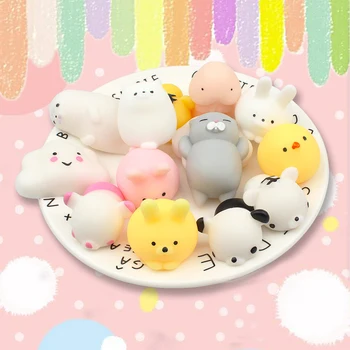 TPR Pet Izspiest rotaļlietas Mini Mainīt Krāsu, Squishy Cute dzīvnieki Anti-stresa Bumbu Izspiest Mīksta, Lipīga Stress Atvieglojums, Funny Dāvanu Rotaļlietas