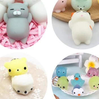 TPR Pet Izspiest rotaļlietas Mini Mainīt Krāsu, Squishy Cute dzīvnieki Anti-stresa Bumbu Izspiest Mīksta, Lipīga Stress Atvieglojums, Funny Dāvanu Rotaļlietas