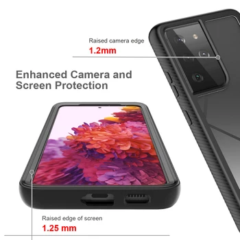 Triecienizturīgs Case for Samsung Galaxy S21 Plus Piezīme 20 Ultra S20 Ultra S20 FE PC + TPU Divu Slāņu Struktūra Pilna Aizsardzības Gadījumā