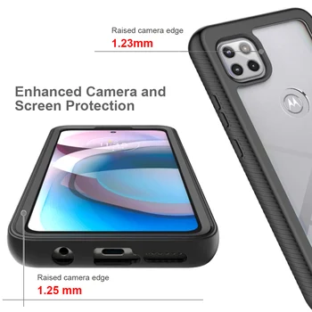 Triecienizturīgs Telefona Gadījumā Motorola Moto Viena 5G Ace Vienu Darbību Vienam Kodolsintēzes Viens Hyper Viens Marco Viens Redzējums PC + TPU Aizsardzības Gadījumā