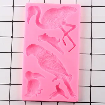 Tropu Putnu Flamingo Silikona Veidnē Cupcake Cilindrs Pomādes Veidnes Kūka Dekorēšanas Instrumentiem, Konfektes Polimēra Māla Šokolādes Pelējuma