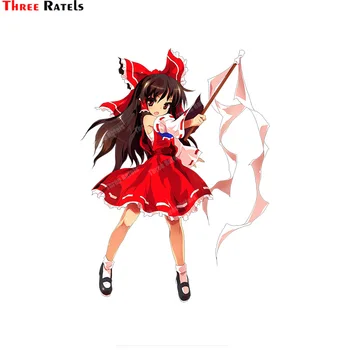Trīs Ratels B17 Reimu Hakurei No Touhou Automašīnu Pilna Ķermeņa Uzlīmes Bagāžnieka&Spogulis Apdare Cute Anime Meitene Uzlīme