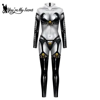 [Tu esi Mans Noslēpums] Sieviešu Modes Dāma Nāves 3D Drukas Bodysuits Punk Stila Seksīgi garām Piedurknēm Slim Halloween Cosplay Kostīmi