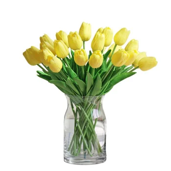 Tulip Mākslīgo Ziedu Dārzs Nekustamā Touch Viltus Ziedu Pušķis Mariage Mājas Puse, Kāzu Vitrīna Logu Rotājumi 9PCS