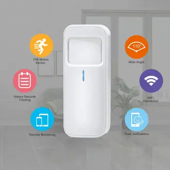 Tuya Smart WiFi Durvju Sensors Durvis Atvērtas / Aizvērtas Detektori Bezvadu Mājas Signalizācija Saderīgs Ar Alexa, Google Home Tuya LIETOTNI Smart Home