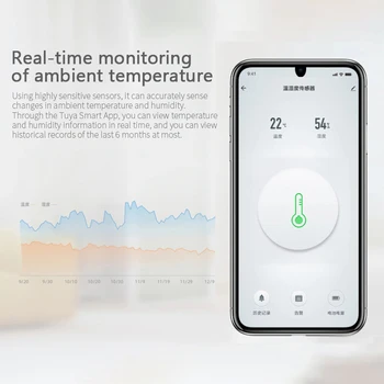 Tuya/SmartLife App ZigBee Smart Temperatūras Un Mitruma Sensors Darbu Ar Zigbee Hub Ar Alexa, Google Home Smart Home