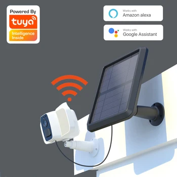 Tuya WiFi Saules Paneļu Akumulatora Fotokameras 1080P HD Āra Ūdensizturīgu IP66 2MP Drošības CCTV Drošības Cam Atbalstu, Alexa, Google Home