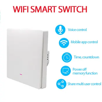 Tuya WiFi Slēdzis Eiropas Standarta Sienas Slēdzi Saprātīga Laika Funkcija APP Tālvadības WiFi Smart Switch