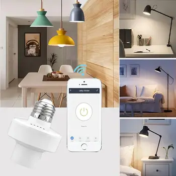 Tuya WiFi Smart Gaismas Spuldze Adapteris, AC RF433 Smart Lampas Turētājs Bāzes Smart Dzīves APP Bezvadu Kontrole ar Alexa, Google E27 E26