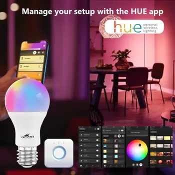 Tuya Zigbee 3.0 Smart LED Spuldzes E27 RGBWC Gaismas Regulējamas Lampas Smartlife APP Taimeris Automatizācijas Darbā ar Alexa, Google Home