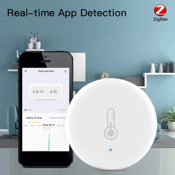 Tuya ZigBee Smart Temperatūras Un Mitruma Sensors, Smart Dzīves App Kontroles Darbs Ar Tuya ZigBee Vārti Smart Home Security