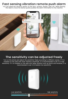 Tuya Zigbee Smart Vibrācijas Sensors Mobilā Tālruņa Tālvadības Signalizācijas Smart Home Security Anti-theft Durvis Atvērtas / Aizvērtas Detektori