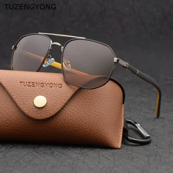TUZENGYONG Classic Polarizētās Saulesbrilles Sieviešu Zīmola Dizaina Sešstūra Sakausējuma Rāmis+ Gumijas Tempļi Vīriešu Brilles UV400 aizsardzība