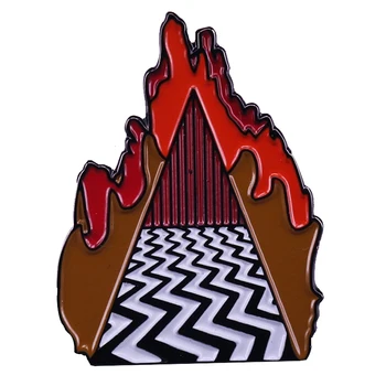 Twin peaks emaljas pin broša David Lynch seriāls rotaslietas žetons