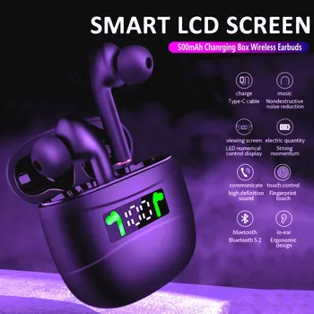 TWS Bezvadu Austiņas Bluetooth 5.0 austiņas ar trokšņu slāpēšanas Austiņas iedarbību ipx4 Ūdensizturīgs Earbuds HD Stereo Iebūvēts Mikrofons
