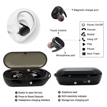 TWS Bezvadu Bluetooth Austiņas Džerijs 5.0 Sporta Austiņas Bezvadu Bluetooth Earbuds Trokšņa Samazināšanas Bass Stereo Austiņas
