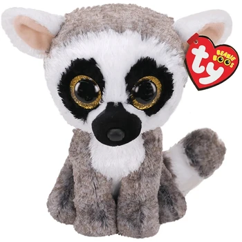 Ty Liels Spīdums Acīs Beanie Plīša Pildījumu Dzīvnieku Linus Mirdzoša Melna Balta Seja Garās Astes Lemurs Lelle, Rotaļlieta, Bērnu Dzimšanas dienas Dāvanu 15CM