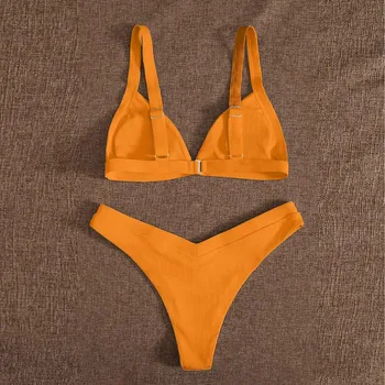 Tīrtoņa krāsu Brazīlijas Sandales Seksīgi Peldkostīmi Divu Gabalu Atdala Zema vidukļa Push-up Bikini Komplekts Sieviešu Peldkostīms Ir 2021. Vasarā Peldēšana