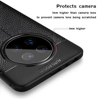 UFlaxe Mīksto Triecienizturīgs Gadījumā Huawei Mate 30 40 Pro Plus Lite Litchi Tekstūras, Ultra-plānas Tālruņa Aizmugurējo Vāciņu