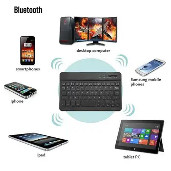 Ultra-slim Portable Mini Bezvadu Bluetooth saderīgu Tastatūru Tablet Klēpjdatoru Viedtālruņa, iPad Atbalsts IOS Android Windows