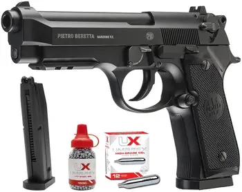 Umarex Beretta Pilnībā Licencēts 92A1 CO2 Full Metal Daļēji/pilnīgi Automātisks Blowback Airgun Black W/Bezmaksas 1500 .177 BB Lielgabals metāla sienas plāksne