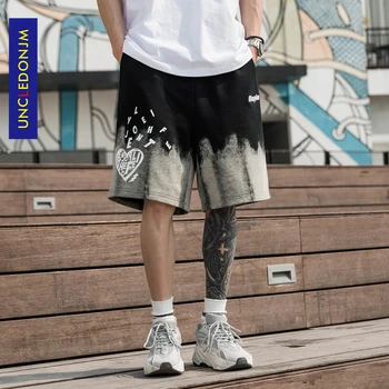 UNCLEDONJM Vīriešiem, gadījuma šorti tie krāsoti bikses vīriešu street wear korejiešu modes dizaineris šorti vintage baggy sviedri bikses UE063