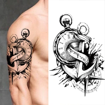 Unikālo Roku Tiger Pagaidu Tetovējumiem Vīriešiem Pieaugušo Viltus Halloween Rēta Kompass Enkura Tatoos Ūdensizturīgs Body Art Tetovējumu Uzlīmes