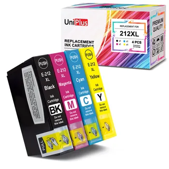 UniPlus 212XL Tintes Kārtridžs Epson Savietojams T212 E212 par Printeris Epson XP-4100 XP-4105 WF-2830 WF-2850 212 Black Cyan Ink Kaste