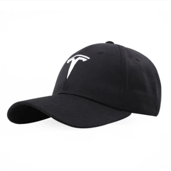 Unisex Vates Auto logo darbības Beisbola cepure, cepure, Melna Balta Tesla Trucker Cap Snapback Beisbola Cepure, Melna Balta