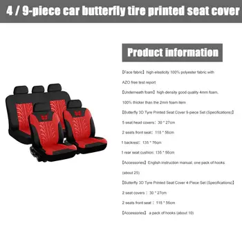 Universāls Auto Butterfly 3D Sēdekļa Ietilpst Pilns Komplekts Aizsargs Auto Poliestera Audums, Der lielākajai daļai s