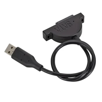 USB 2.0 Mini Sata II 7+6 13Pin un Adapteri Portatīvo datoru HDD, CD/DVD ROM Slimline Disku Pārveidotājs Kabelis SATA USB Optisko Disku Kabelis