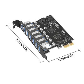 USB 3.0 PCI-E USB Adapteris Valdes liels Datu Pārraides Ātrums, Izplešanās Valde ar 7 Porti, PCI-E USB Adapteris Valde