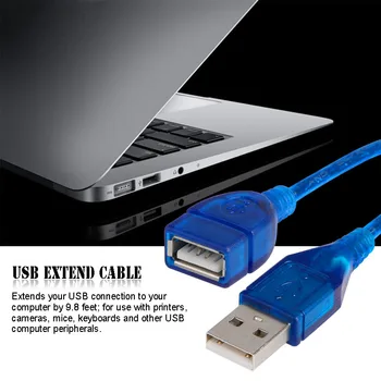 USB 3m pagarinātāja Vads Sieviešu un Vīriešu Cabo USB Datu Kabelis, kas Izturīgs pret Koroziju Saderīgs Ar USB 1.1 USB 2.0 USB 3m Pagarināšana