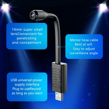 USB 4K HD MINI Kameras Smart Kustības detektors IS Noslēpums, Mājas Mikro Webcam Reālā laika Video Novērošanas Ieraksti SD Kartes Slēptās TF