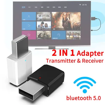 USB Bluetooth 5.0 Raidītājs Uztvērējs 2 in 1 Portatīvo 3,5 mm AUX Bezvadu Adapteri, lai Auto TV PC Bluetooth Uztvērējs