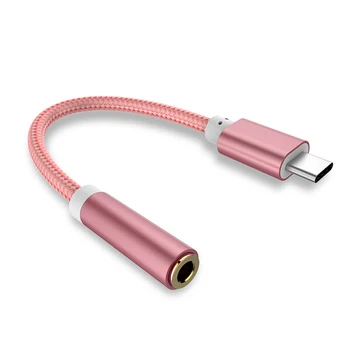 USB-C C Tipa Adaptera Ports, ko Izmanto 3,5 MM Autonoma Audio Jack Austiņu Austiņu Kabeli USB Pītā Stieple Anti-break