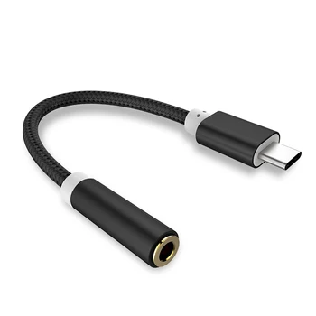 USB-C C Tipa Adaptera Ports, ko Izmanto 3,5 MM Autonoma Audio Jack Austiņu Austiņu Kabeli USB Pītā Stieple Anti-break