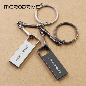 USB Flash Drive Metāla Pendrive128GB ātrgaitas USB Stick 32GB Pen Drive 64GB ūdensizturīgs 16GB USB Flash 8GB 4 GB Bezmaksas atslēgu gredzens