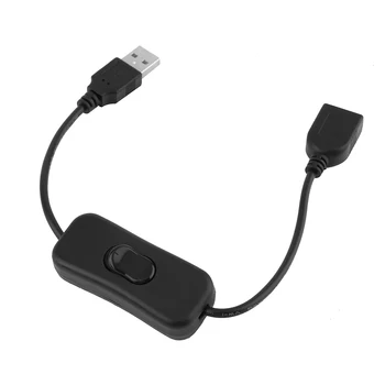 USB kabelis, Jauns 30cm USB 2.0 Vīrietis, lai Sieviete Pagarināšanu Extender Melns Vads Ar Slēdzi UZ OFF Kabelis