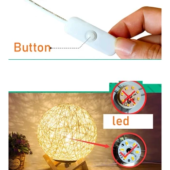 USB Maksas, Telpu Dekorēšana Galda Lampu Mājas Mākslas Izkārtojumu Pīts lampas Grils Dāvanu Nakts Apgaismojums Buttion Slēdzis