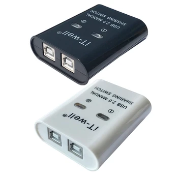 USB Printera Koplietošanai Ierīci 2 in 1 No Printera Sadales Slēdzis 2-Port Rokasgrāmata KVM Komutācijas Sadalītāja Hub Konvertētājs