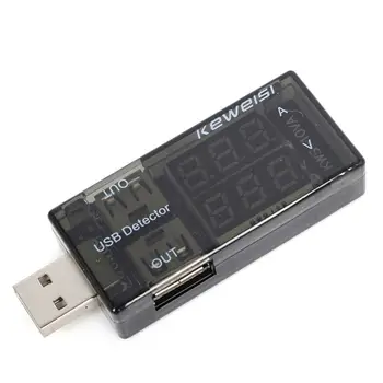 USB Uzlādes Strāva Detektoru Mobilo Strāvas un Voltmetrs Ammeter Sprieguma USB Lādētāju Testeri Dubultā Rindas